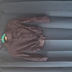 Small dark blue with white dots crop top